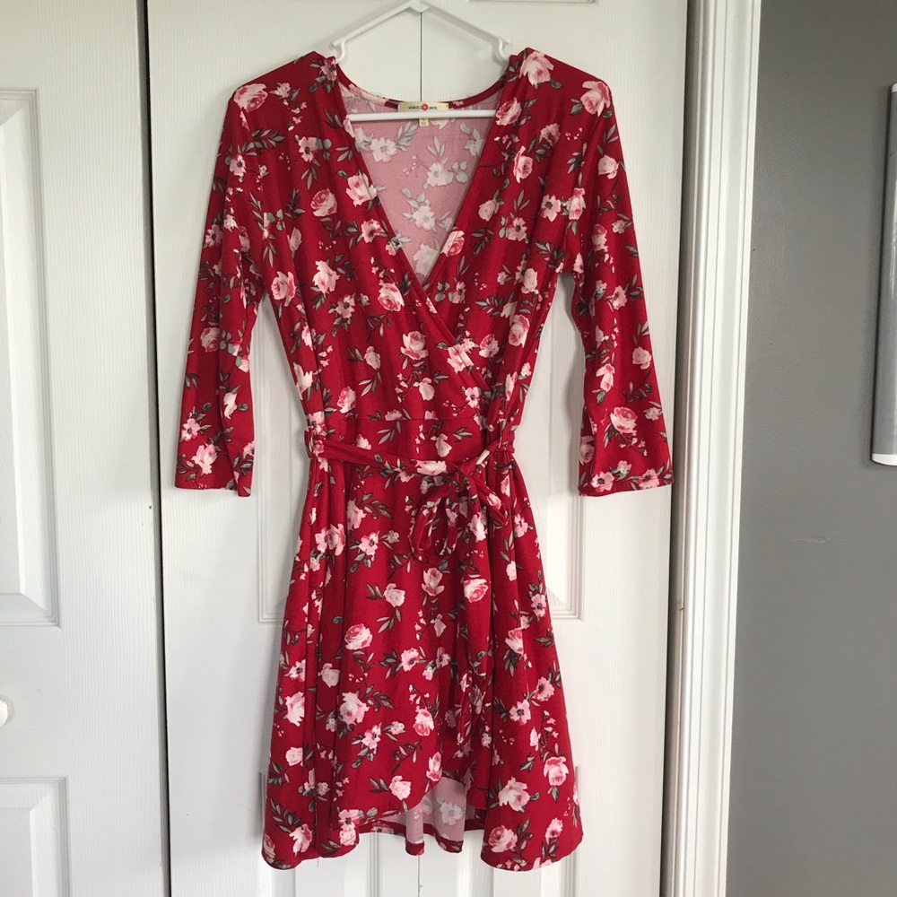 Wishful Park Red Floral Dress